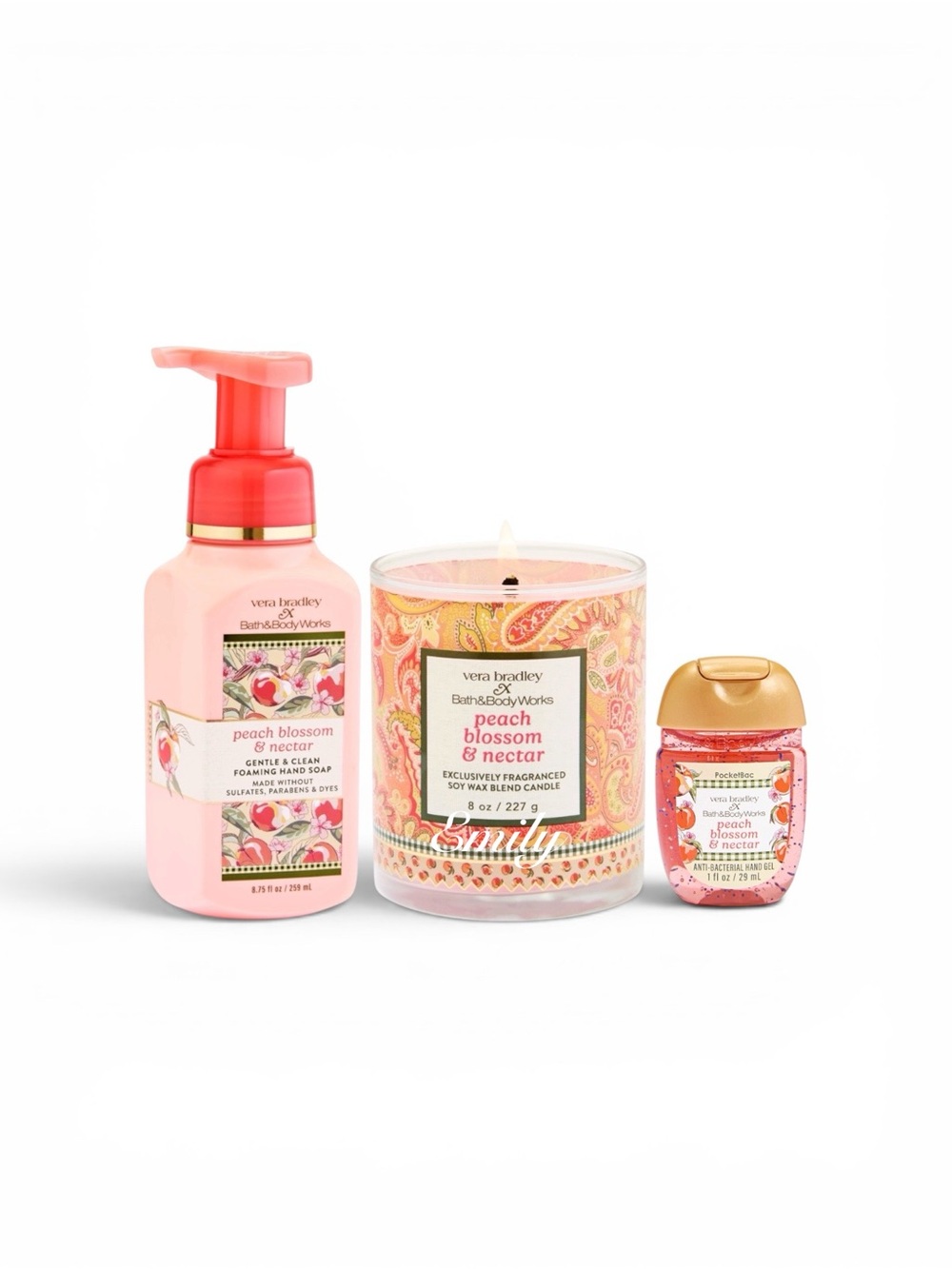 BBW X Vera Bradley Peach Blossom Nectar Gift Set Limited Edition